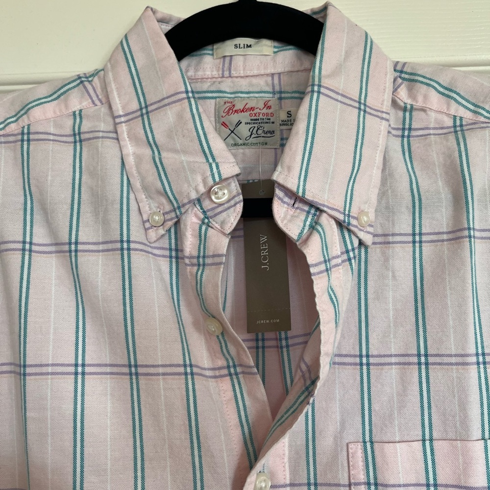 NWT Mens J.Crew SZ small slim broken in Oxford button down